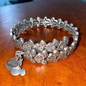 Disney Alex and Ani filigree wrap bracelet silver